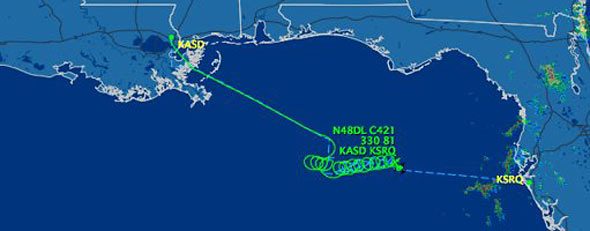 Image of plane's path (FlightAware via GMA)