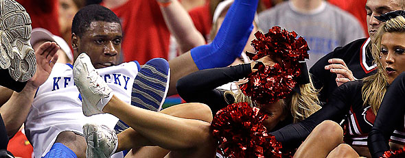 Kentucky's Terrence Jones delivered a special gift to the cheerleader he accidentally injured during the NCAA Tournament. (AP Photo)