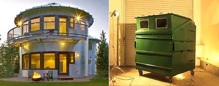 Home made from two grain silos/House built out of a dumpster (Photos: Forbes)