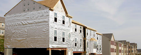 This Oct. 18, 2011 photo shows new home construction in a development in Canonsburg, Pa. (AP Photo/Gene J. Puskar)