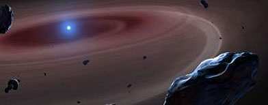 Recreación de una enana blanca rodeada de los restos de planetas. (NASA)