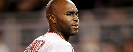 Torii Hunter #48 of the Los Angeles Angels of Anaheim.  (Photo by Hannah Foslien/Getty Images)