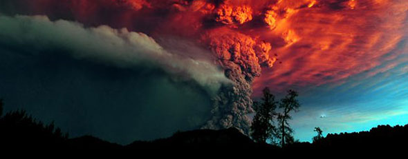 'Super-volcanoes' portend the world's end. Here, a volcano erupts. (ABC News)