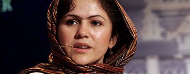 Fawzia Koofi en un evento político en Bruselas, en el 2007. (AP Photo/Virginia Mayo)