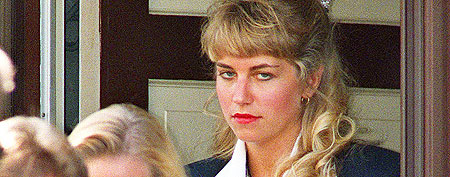 Karla Homolka (top) and Lori Homolka come out of the family home to a van waiting to take the family to Karla's manslaughter trial for the deaths of Kristen French and Leslie Mahaffy in St. Catharines July 6, 1993. (see cropped version-headshot# 3717256 ) (CP PHOTO/Frank Gunn)