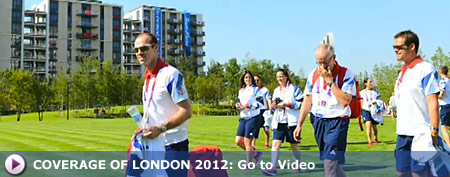 British athletes outside Olympic Village (Y! Sports Minute screengrab)