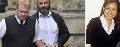 La adolescente Shafilea Ahmed, que fue muerta en Inglaterra por sus padres paquistaníes, aparece en esta fotografía suministrada por la Policía de Cheshire. Una corte británica declaró culpables de asesinato a los padres de Shafilea el viernes 3 de agosto de 2012. (Foto AP/Policía de Chesire vía PA). En esta imagen de archivo del 19 de junio de 2012, Iftikhar Ahmed es llevado por un policía durante los procedimientos del juicio por la muerte de una de sus hijas. Iftikhar y su esposa, Farzana, fueron hallados culpables el viernes 3 de agosto de 2012 en Gran Bretaña por la muerte su hija Shafilea, de 17 años. (Foto AP/Martin Rickett/PA, archivo)