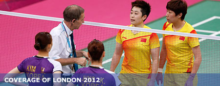Badminton players disqualified. From left: South Korea's Kim Ha-na, Jung Kyung-eun, China's Yu Yang and Wang Xiaoli. (REUTERS/Bazuki Muhammad)
