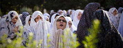 Iranian veiled women. AFP photo