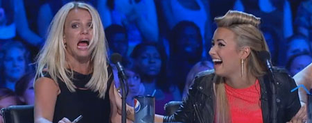 Britney Spears's on-air freak out ("X Factor")