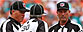 NFL replacement referees discuss a play during a game between the Miami Dolphins and the Oakland Raiders at Sun Life Stadium on September 16, 2012 in Miami Gardens, Florida. (Photo by Mike Ehrmann/Getty Images)