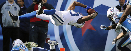 Colts running back Vick Ballard submits a play of the year nominee. (AP photo)