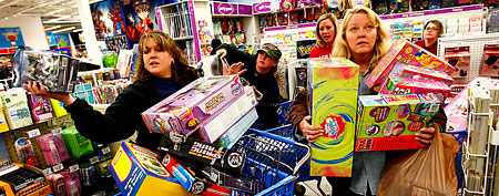 Why Black Friday is losing its meaning. In this photo: Shoppers brave Toys 'R' Us during Black Friday (Getty Images/file photo)