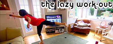 Lady working out in her living room