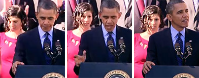 Scenes from President Obama's speech