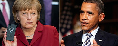 Angela Merkel and Barack Obama (PA)