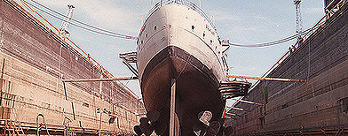 The dry dock at Portsmouth
