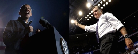 Barack Obama.and Mitt Romney (AP)