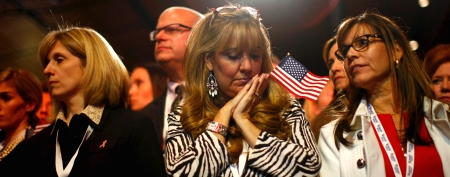 Mitt Romney supporters react to his loss. (Reuters)