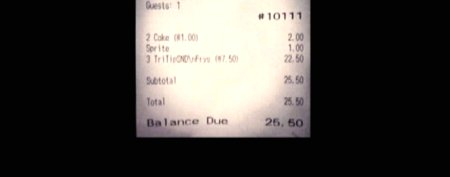 Insulting restaurant receipt.