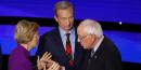 Tom Steyer gets his big moment by awkwardly interrupting Bernie Sanders and Elizabeth Warren's postdebate exchange
