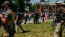 Gettysburg 'flag-burning hoax' sees armed far-right groups assemble