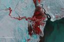 Giant inland sea created by the disastrous Mozambique cyclone