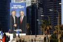Netanyahu, Trump grin down on Israelis in giant election poster
