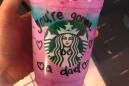 Woman uses Starbucks Unicorn Frappuccino to spread some magical news to her husband