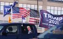 Louisville protesters block in 'Trump Train' ahead of rally