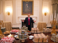 Trump orders 300 burgers for White House banquet, says he bought 1,000 then praises 'tall, handsome quarterback'
