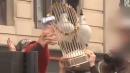 Red Sox Fan Throws Full Beer Can at World Series Trophy, Breaking It