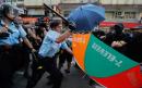 Hong Kong protesters clash with police on border with mainland China